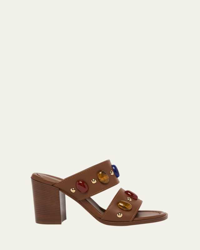 Shanti Jeweled Dual-Band Slide Sandals